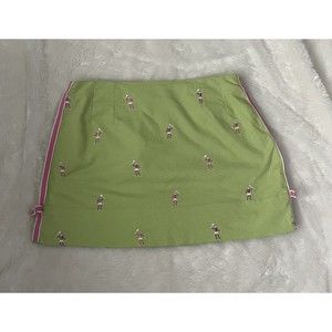 Vintage HTF Lilly Pulitzer EMBROIDERED Tennis Player Skort Size 10 Cotton Icon